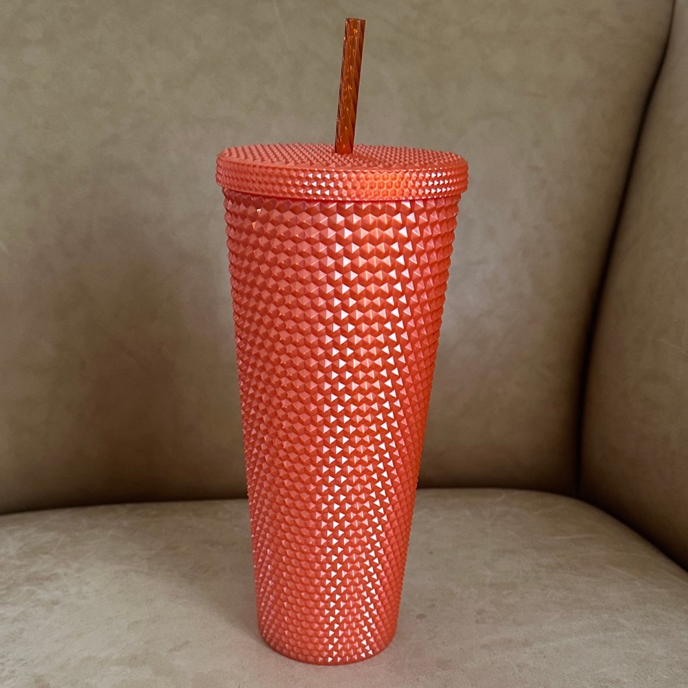 Starbucks Limited Edition 24 oz. Orange Pearl Studded Tumbler Fall/Halloween - Picture 3 of 6